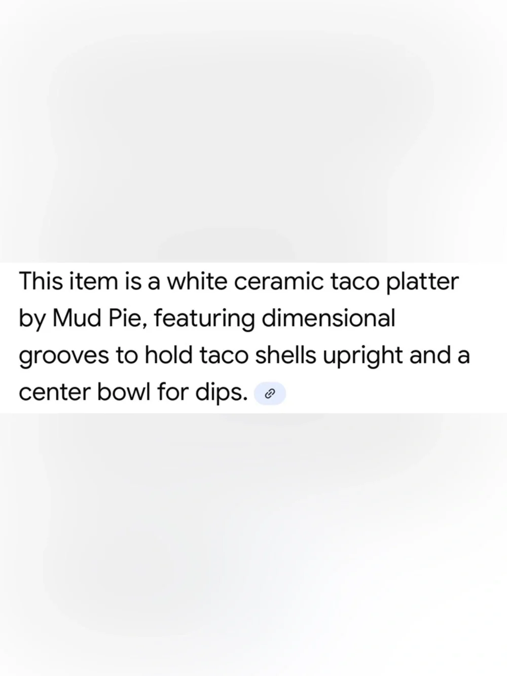 Mud Pie Circa Ceramic Taco Platter with Dip Well White/Black EUC